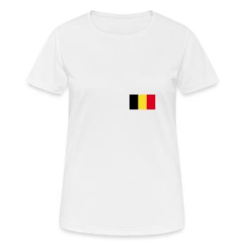 Belgian flag Belgium Writing Belgian Belgian - Women's Breathable T-Shirt - white - Front - AI Model Female 172 dark (172cm)