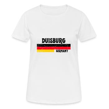 Duisbourg Allemagne Drapeau - T-shirt respirant Femme - blanc - Devant - AI Model Female 172 dark (172cm)