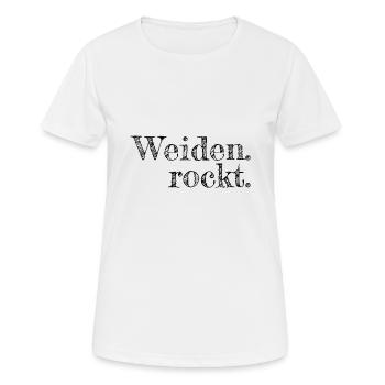 Weiden rockt - Textdesign mit Stadtnamen - Frauen T-Shirt atmungsaktiv - Weiß - Vorne - AI Model Female 172 dark (172cm)