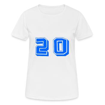20 ANS. 20e ANNIVERSAIRE. ANNIVERSAIRE 20 ANS. 20 - T-shirt respirant Femme - blanc - Devant - AI Model Female 172 dark (172cm)