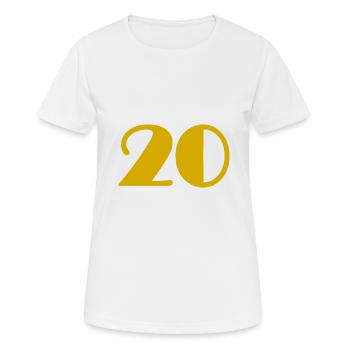 20 ANS,20e ANNIVERSAIRE,ANNIVERSAIRE 20 ANS,20 - T-shirt respirant Femme - blanc - Devant - AI Model Female 172 dark (172cm)