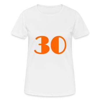 30. 30 ANS. 30e ANNIVERSAIRE. ANNIVERSAIRE 30 ANS - T-shirt respirant Femme - blanc - Devant - AI Model Female 172 dark (172cm)