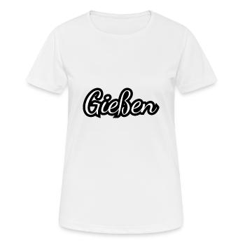 Gießen - Textdesign mit Stadtnamen - Frauen T-Shirt atmungsaktiv - Weiß - Vorne - AI Model Female 172 dark (172cm)