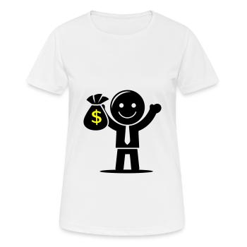 Argent Cash Hustle Sac d’argent - T-shirt respirant Femme - blanc - Devant - AI Model Female 172 dark (172cm)