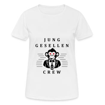 Junggesellen Crew - Frauen T-Shirt atmungsaktiv - Weiß - Vorne - AI Model Female 172 dark (172cm)