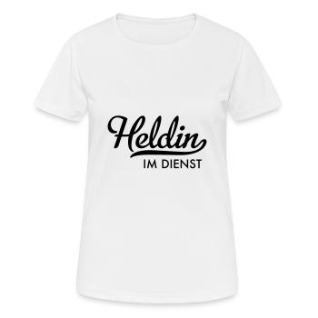 Heldin im Dienst - Frauen T-Shirt atmungsaktiv - Weiß - Vorne - AI Model Female 172 dark (172cm)