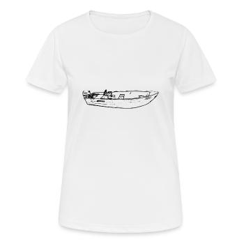 Boot - Frauen T-Shirt atmungsaktiv - Weiß - Vorne - AI Model Female 172 dark (172cm)