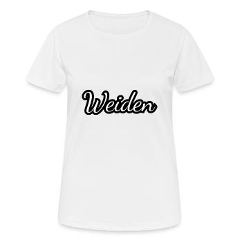Weiden - Textdesign mit Stadtnamen - Frauen T-Shirt atmungsaktiv - Weiß - Vorne - AI Model Female 172 dark (172cm)