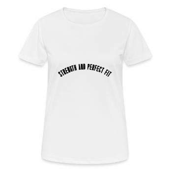 Strength and perfect fit - Frauen T-Shirt atmungsaktiv - Weiß - Vorne - AI Model Female 172 dark (172cm)