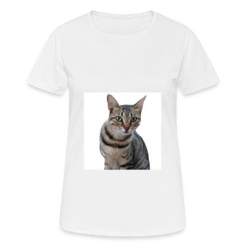 Chat chat chaton doux - T-shirt respirant Femme - blanc - Devant - AI Model Female 172 dark (172cm)