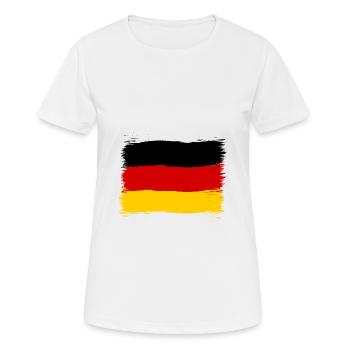 Maillot de supporters allemands pour les supporters allemands - T-shirt respirant Femme - blanc - Devant - AI Model Female 172 dark (172cm)