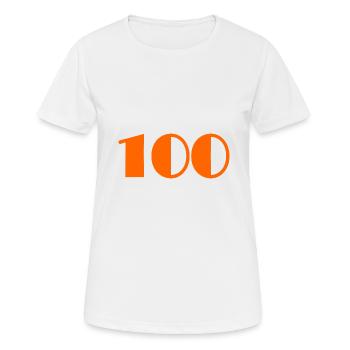 100. 100 ANS. 100e ANNIVERSAIRE. ANNIVERSAIRE - T-shirt respirant Femme - blanc - Devant - AI Model Female 172 dark (172cm)