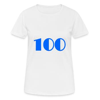 100. 100 ANS. 100e ANNIVERSAIRE. ANNIVERSAIRE - T-shirt respirant Femme - blanc - Devant - AI Model Female 172 dark (172cm)