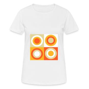 70er Jahre Muster Retro Geschenk - Frauen T-Shirt atmungsaktiv - Weiß - Vorne - AI Model Female 172 dark (172cm)