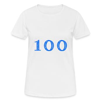 100 ANS. 100e ANNIVERSAIRE. ANNIVERSAIRE 100 ANS. - T-shirt respirant Femme - blanc - Devant - AI Model Female 172 dark (172cm)