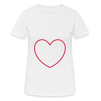 rotes Herz rot Herzen rot Herz Geschenk Muttertag - Frauen T-Shirt atmungsaktiv - Weiß - Vorne - AI Model Female 172 dark (172cm)