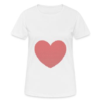 rotes Herz rot Herzen rot Herz Geschenk - Frauen T-Shirt atmungsaktiv - Weiß - Vorne - AI Model Female 172 dark (172cm)
