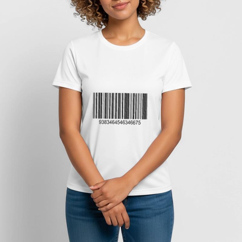 Barcode / Strichcode in Schwarz mit Zahlen Frauen T-Shirt atmungsaktiv