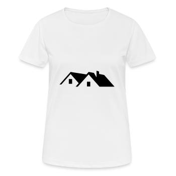 Dach - Frauen T-Shirt atmungsaktiv - Weiß - Vorne - AI Model Female 172 dark (172cm)