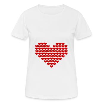 rotes Herz rot Herzen rot Herz Geschenk - Frauen T-Shirt atmungsaktiv - Weiß - Vorne - AI Model Female 172 dark (172cm)