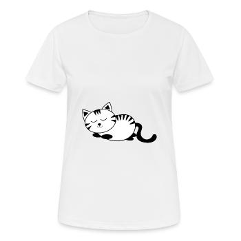chat noir chat chaton doux cadeau de Noël - T-shirt respirant Femme - blanc - Devant - AI Model Female 172 dark (172cm)