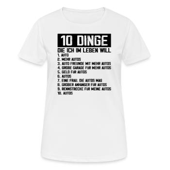 Tournevis de réglage de voiture - T-shirt respirant Femme - blanc - Devant - AI Model Female 172 dark (172cm)