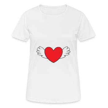 rotes Herz rot Herzen rot Herz Geschenk - Frauen T-Shirt atmungsaktiv - Weiß - Vorne - AI Model Female 172 dark (172cm)