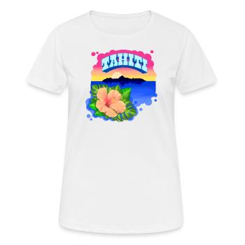 Sonnenuntergang im Paradies - Frauen T-Shirt atmungsaktiv - Weiß - Vorne - AI Model Female 172 dark (172cm)