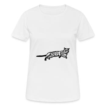 Chat chat noir chaton - T-shirt respirant Femme - blanc - Devant - AI Model Female 172 dark (172cm)