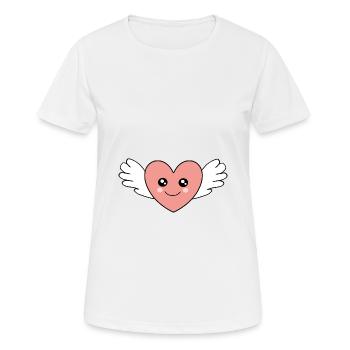 Saint-Valentin, Saint-Valentin, Saint-Valentin - T-shirt respirant Femme - blanc - Devant - AI Model Female 172 dark (172cm)