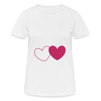 Saint-Valentin, Saint-Valentin, Saint-Valentin - T-shirt respirant Femme - blanc - Devant - AI Model Female 172 dark (172cm)