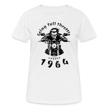 60. Geburtstag Going full throttle since 08/1964 - Frauen T-Shirt atmungsaktiv - Weiß - Vorne - AI Model Female 172 dark (172cm)