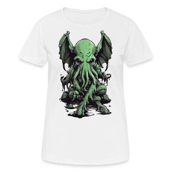 Monstre visqueux des tentacules d’Halloween Cthulhu - T-shirt respirant Femme - blanc - Devant - AI Model Female 172 dark (172cm)
