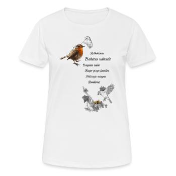Rotkehlchen - Frauen T-Shirt atmungsaktiv - Weiß - Vorne - AI Model Female 172 dark (172cm)