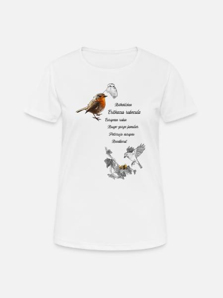 Rotkehlchen - Frauen T-Shirt atmungsaktiv - Weiß