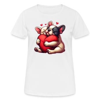 Cadeaux de Saint-Valentin Frenchie - T-shirt respirant Femme - blanc - Devant - AI Model Female 172 dark (172cm)