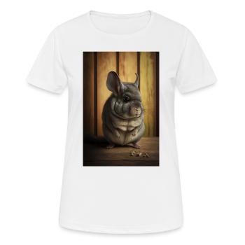 Chinchilla Realistisch Tier - Frauen T-Shirt atmungsaktiv - Weiß - Vorne - AI Model Female 172 dark (172cm)