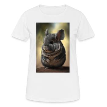 Chinchilla Realistisch Tier - Frauen T-Shirt atmungsaktiv - Weiß - Vorne - AI Model Female 172 dark (172cm)
