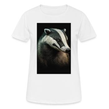 Dachs tier realistisch - Frauen T-Shirt atmungsaktiv - Weiß - Vorne - AI Model Female 172 dark (172cm)