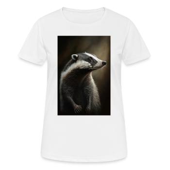 Dachs tier realistisch - Frauen T-Shirt atmungsaktiv - Weiß - Vorne - AI Model Female 172 dark (172cm)