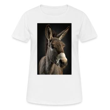 Esel Realistisch Cool - Frauen T-Shirt atmungsaktiv - Weiß - Vorne - AI Model Female 172 dark (172cm)