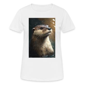 Otter Realistisch Cool Tier - Frauen T-Shirt atmungsaktiv - Weiß - Vorne - AI Model Female 172 dark (172cm)