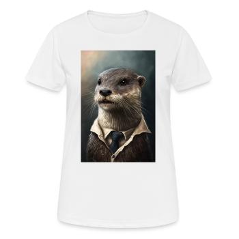 Otter Dessin animé réaliste Anime - T-shirt respirant Femme - blanc - Devant - AI Model Female 172 dark (172cm)
