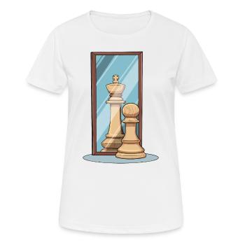 Schach Spiegel König Bauer Spiegelbild - Frauen T-Shirt atmungsaktiv - Weiß - Vorne - AI Model Female 172 dark (172cm)