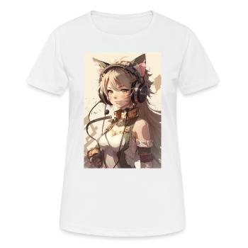 Anime Cat Girl Manga Otaku Waifu - T-shirt respirant Femme - blanc - Devant - AI Model Female 172 dark (172cm)