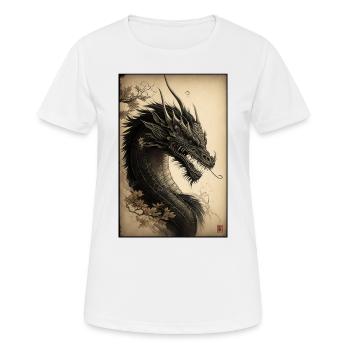 Japanischer Drache Chinesischer Drache - Frauen T-Shirt atmungsaktiv - Weiß - Vorne - AI Model Female 172 dark (172cm)