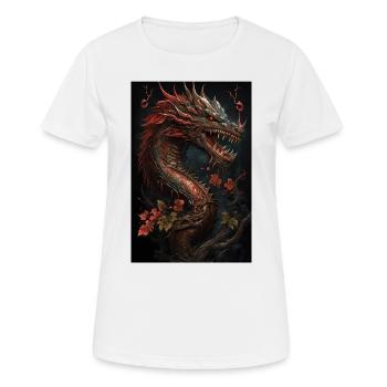 Japanischer Drache Chinesischer Drache - Frauen T-Shirt atmungsaktiv - Weiß - Vorne - AI Model Female 172 dark (172cm)