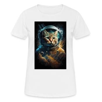 Astronaute Cat Cats Lover Space Space - T-shirt respirant Femme - blanc - Devant - AI Model Female 172 dark (172cm)