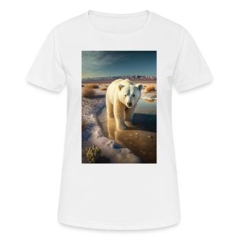 Ours polaire désert climat réchauffement climatique protection climatique - T-shirt respirant Femme - blanc - Devant - AI Model Female 172 dark (172cm)