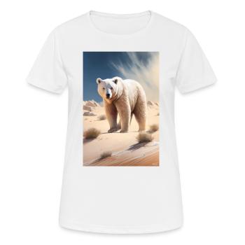 Ours polaire désert climat réchauffement climatique protection climatique - T-shirt respirant Femme - blanc - Devant - AI Model Female 172 dark (172cm)